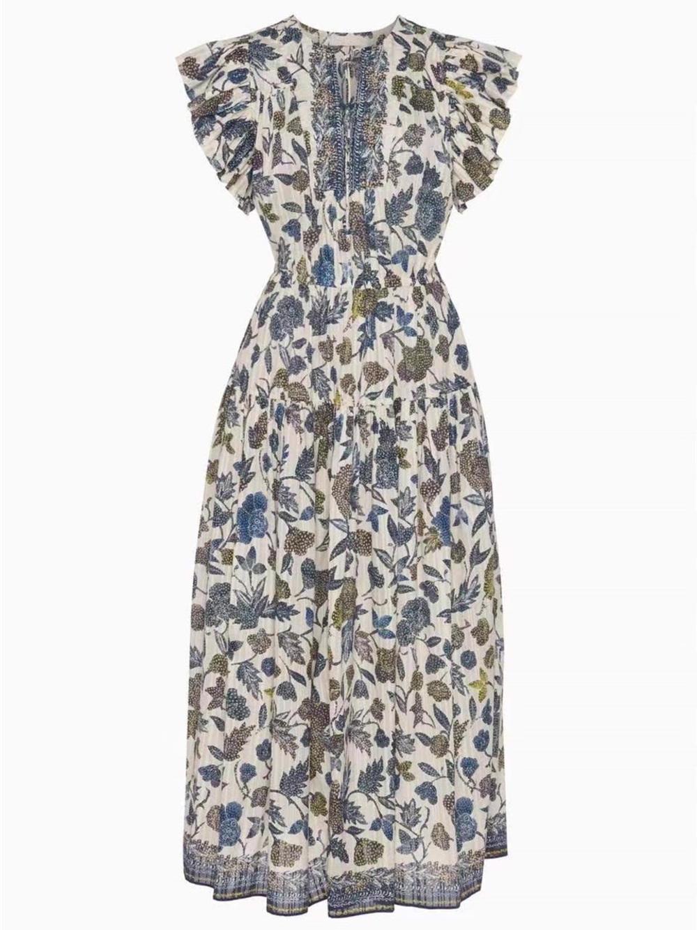 ULLA JOHNSON Kairi flutter sleeve midi dress, US2 4 6 8 - Picture 3 of 8
